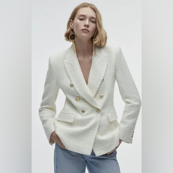 Zara cream boucle blazer - Picture 4 of 6
